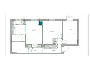 3-к квартира, вторичка, 74м2, 4/5 этаж