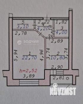 1-к квартира, вторичка, 45м2, 3/5 этаж