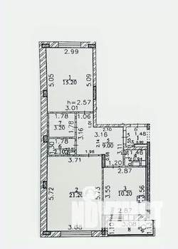2-к квартира, вторичка, 66м2, 2/9 этаж
