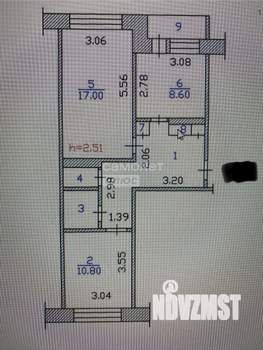 2-к квартира, вторичка, 53м2, 5/5 этаж