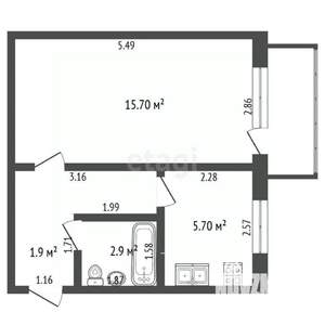 1-к квартира, вторичка, 29м2, 4/5 этаж