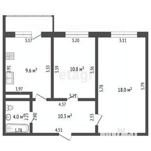 2-к квартира, вторичка, 53м2, 5/15 этаж