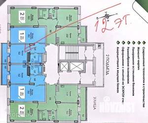 1-к квартира, сданный дом, 43м2, 12/14 этаж