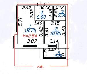 1-к квартира, вторичка, 44м2, 7/10 этаж