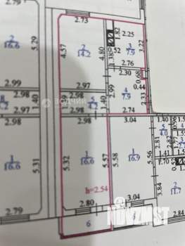 1-к квартира, вторичка, 54м2, 2/14 этаж