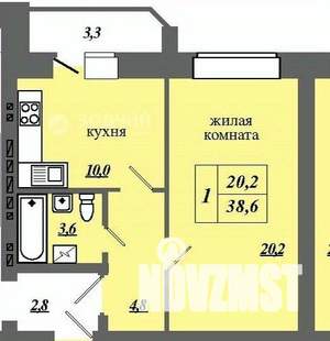 1-к квартира, вторичка, 42м2, 6/9 этаж