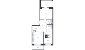 2-к квартира, вторичка, 67м2, 14/16 этаж