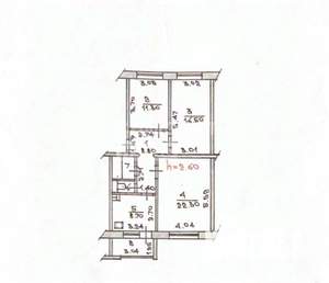 3-к квартира, вторичка, 74м2, 2/5 этаж