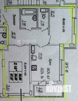 2-к квартира, вторичка, 56м2, 11/15 этаж