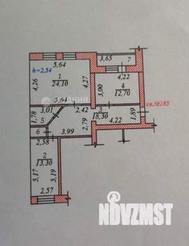 2-к квартира, вторичка, 74м2, 6/7 этаж