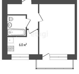 1-к квартира, вторичка, 29м2, 3/5 этаж