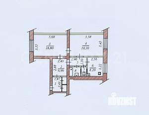 2-к квартира, вторичка, 70м2, 2/4 этаж