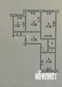 3-к квартира, вторичка, 65м2, 4/9 этаж
