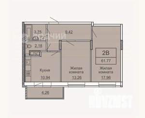 2-к квартира, вторичка, 62м2, 2/10 этаж