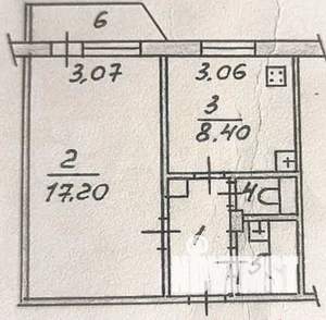 1-к квартира, вторичка, 34м2, 7/9 этаж