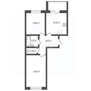 2-к квартира, вторичка, 64м2, 8/9 этаж