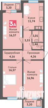3-к квартира, вторичка, 85м2, 13/16 этаж