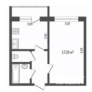 1-к квартира, вторичка, 34м2, 5/9 этаж