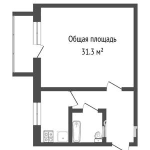 1-к квартира, вторичка, 33м2, 3/5 этаж