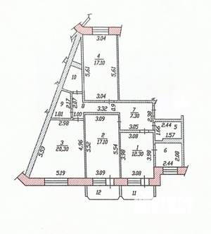 3-к квартира, вторичка, 94м2, 10/10 этаж
