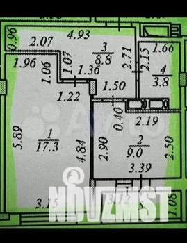 1-к квартира, вторичка, 40м2, 6/17 этаж