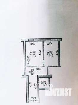 2-к квартира, вторичка, 44м2, 1/9 этаж