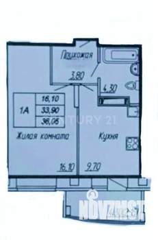 1-к квартира, вторичка, 38м2, 8/17 этаж