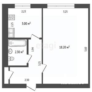 1-к квартира, вторичка, 31м2, 3/5 этаж