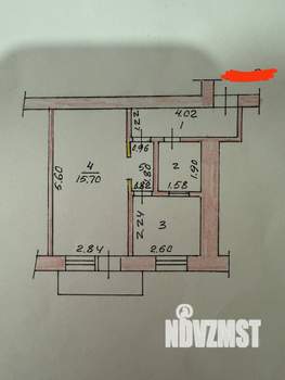 1-к квартира, вторичка, 32м2, 4/5 этаж