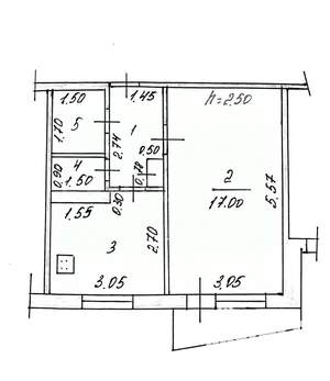 1-к квартира, вторичка, 36м2, 1/9 этаж