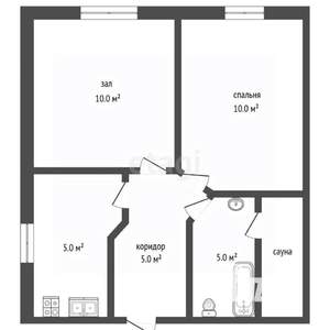 2-к квартира, вторичка, 35м2, 1/5 этаж