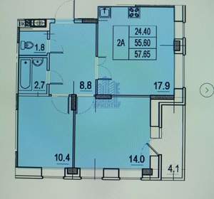 2-к квартира, вторичка, 58м2, 10/16 этаж