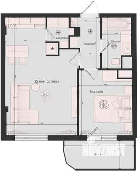 2-к квартира, вторичка, 40м2, 6/11 этаж