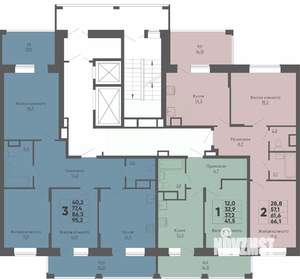 3-к квартира, строящийся дом, 86м2, 5/16 этаж