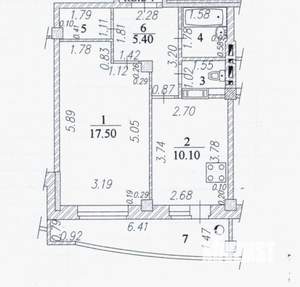 1-к квартира, вторичка, 45м2, 9/9 этаж