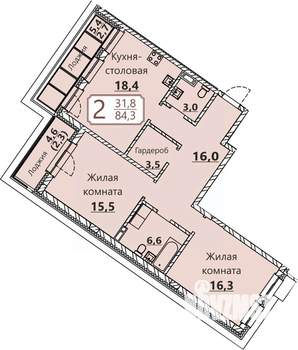 2-к квартира, вторичка, 84м2, 4/8 этаж