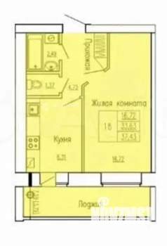 1-к квартира, вторичка, 38м2, 6/8 этаж