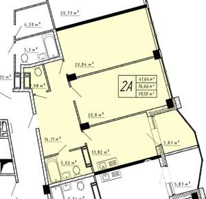 3-к квартира, вторичка, 84м2, 14/22 этаж