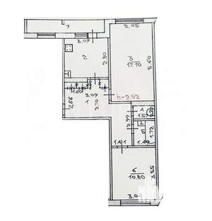 2-к квартира, вторичка, 58м2, 4/5 этаж