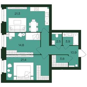 2-к квартира, вторичка, 79м2, 2/9 этаж