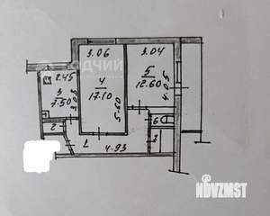 2-к квартира, вторичка, 52м2, 5/9 этаж