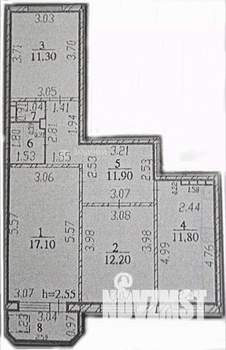 3-к квартира, вторичка, 68м2, 9/9 этаж