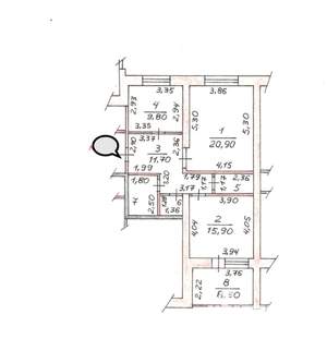 2-к квартира, вторичка, 76м2, 1/9 этаж
