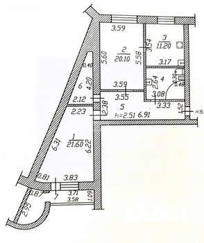 2-к квартира, вторичка, 88м2, 3/12 этаж