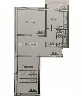 2-к квартира, вторичка, 63м2, 6/10 этаж