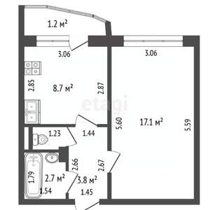 1-к квартира, вторичка, 33м2, 5/10 этаж
