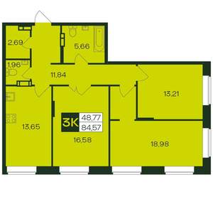 3-к квартира, вторичка, 85м2, 11/12 этаж