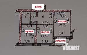 2-к квартира, вторичка, 68м2, 3/5 этаж
