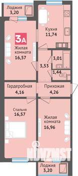 3-к квартира, вторичка, 85м2, 4/16 этаж