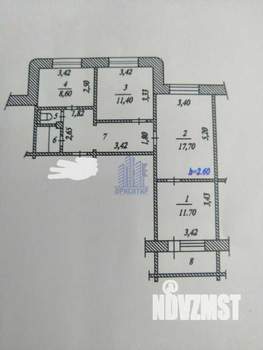 3-к квартира, вторичка, 64м2, 8/10 этаж